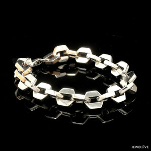 Jewelove™ Bangles & Bracelets Men of Platinum | Designer Bracelet with Rose Gold for Men JL PTB 1190