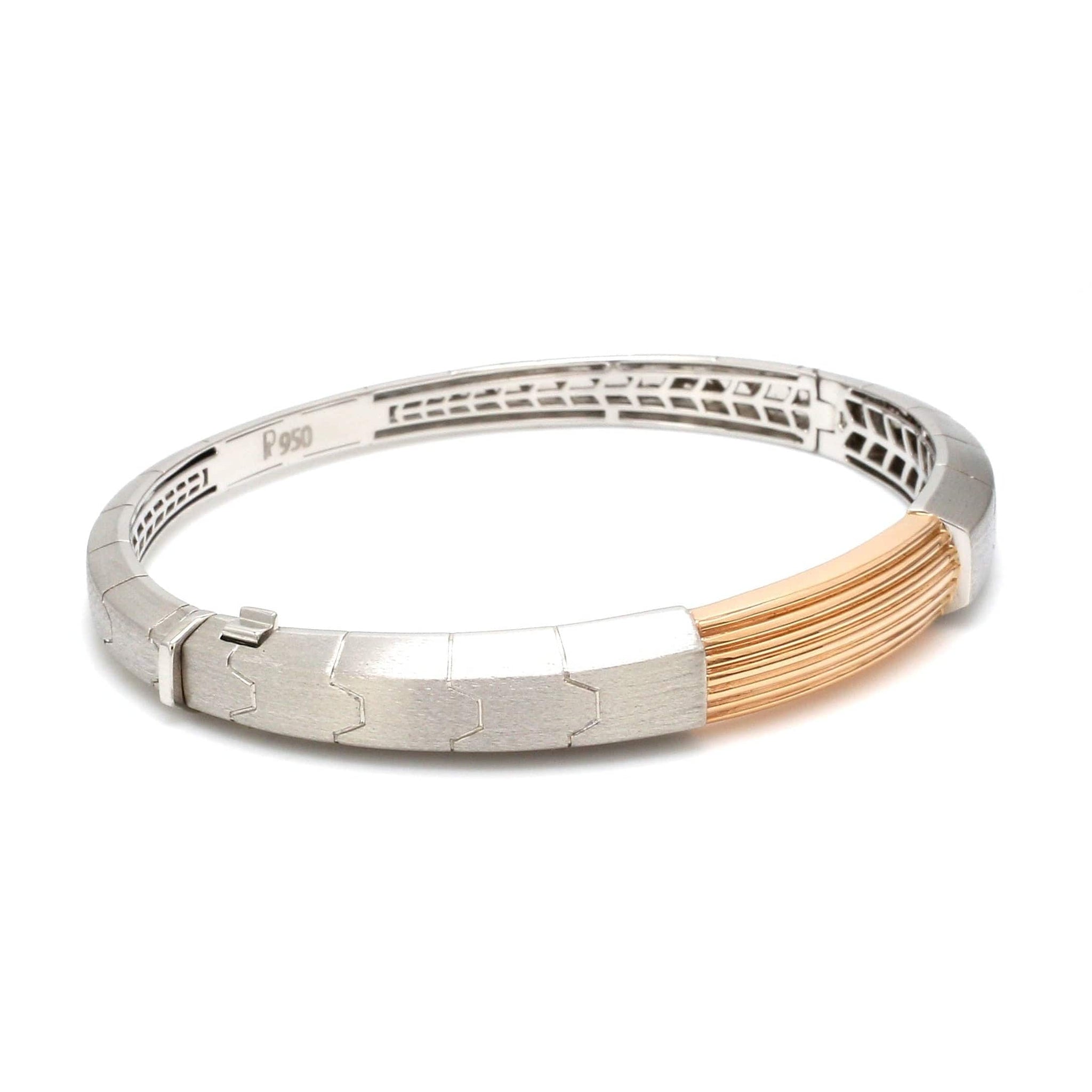 Jewelove™ Bangles & Bracelets Men of Platinum | Designer Platinum Gold Fusion Kada for Leaders JL PTB 648-A