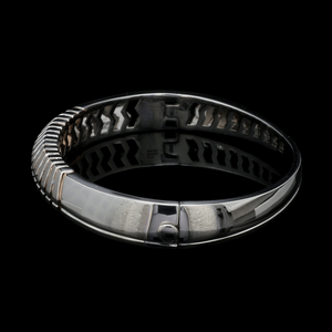 Jewelove™ Bangles & Bracelets Men of Platinum | Designer Platinum Kada with Rose Gold for Men JL PTB 1193