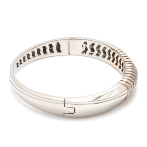 Jewelove™ Bangles & Bracelets Men of Platinum | Designer Platinum Kada with Rose Gold for Men JL PTB 1193