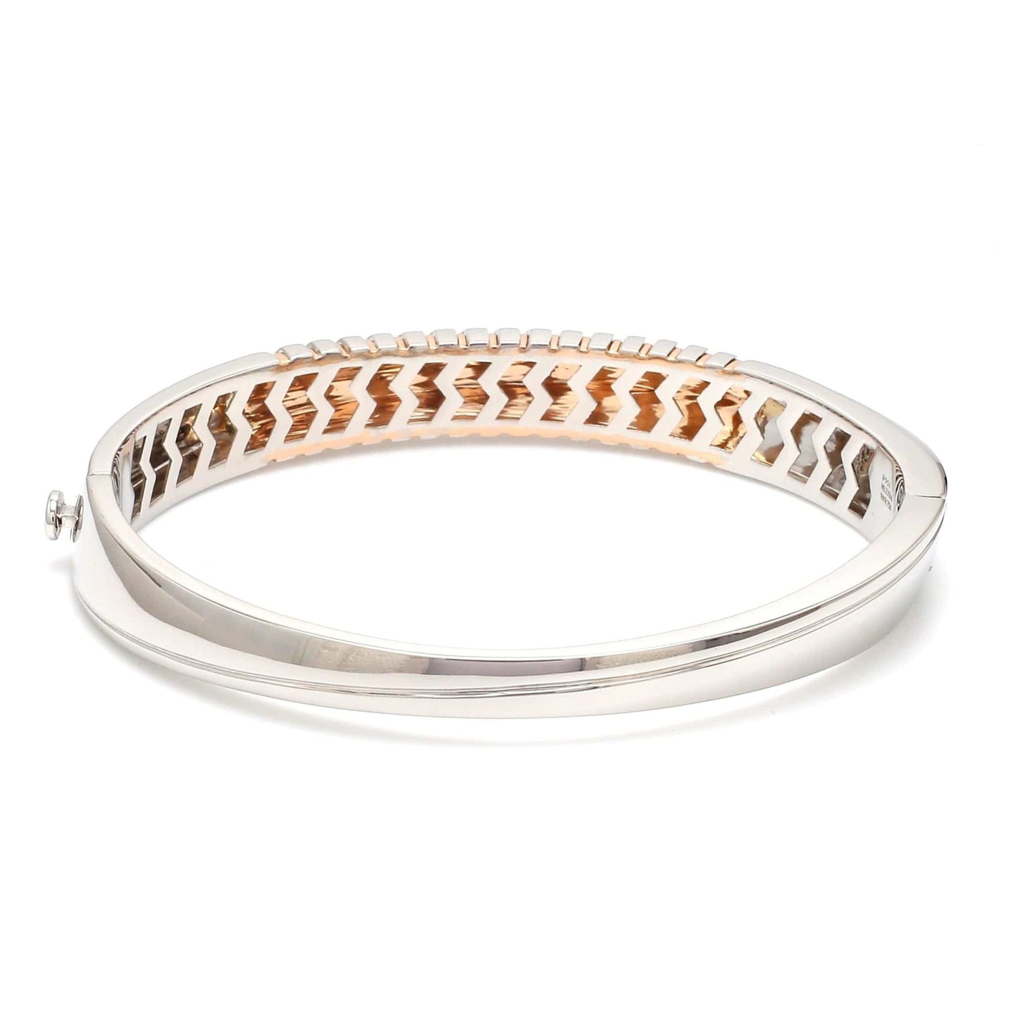 Jewelove™ Bangles & Bracelets Men of Platinum | Designer Platinum Kada with Rose Gold for Men JL PTB 1193