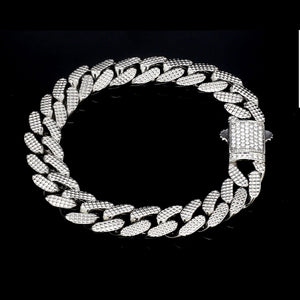 Jewelove™ Bangles & Bracelets Men of Platinum | Diamond Cut Bracelet with Diamond Lock for Men JL PTB 1231