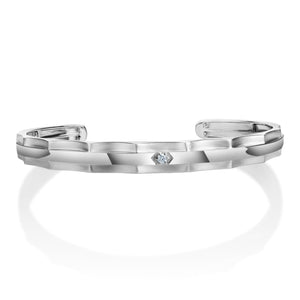 Jewelove™ Bangles & Bracelets Men of Platinum | Diamond Open Bracelet for Men JL PTB 803