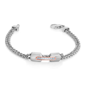 Jewelove™ Bangles & Bracelets Men of Platinum | Diamond Rose Gold Bracelet for Men JL PTB 820