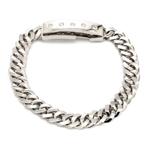 Jewelove™ Bangles & Bracelets Men of Platinum | Heavy Platinum Bracelet with Unique Diamond Studded Lock JL PTB 1098