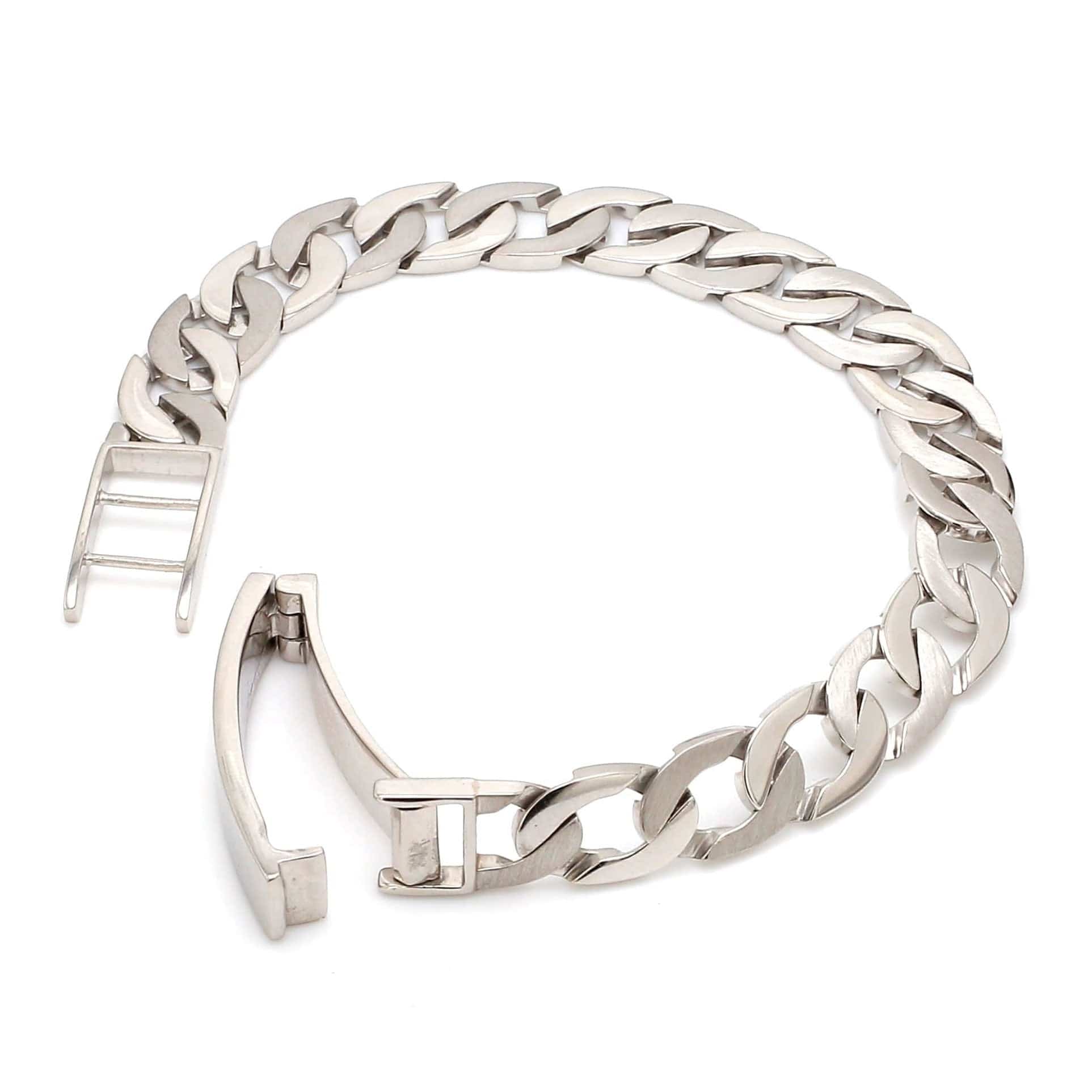 Jewelove™ Bangles & Bracelets Men of Platinum | Heavy Platinum Bracelet with Unique Diamond Studded Lock JL PTB 651