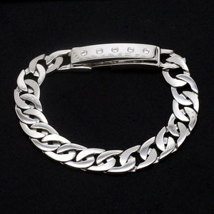 Jewelove™ Bangles & Bracelets Men of Platinum | Heavy Platinum Bracelet with Unique Diamond Studded Lock JL PTB 651