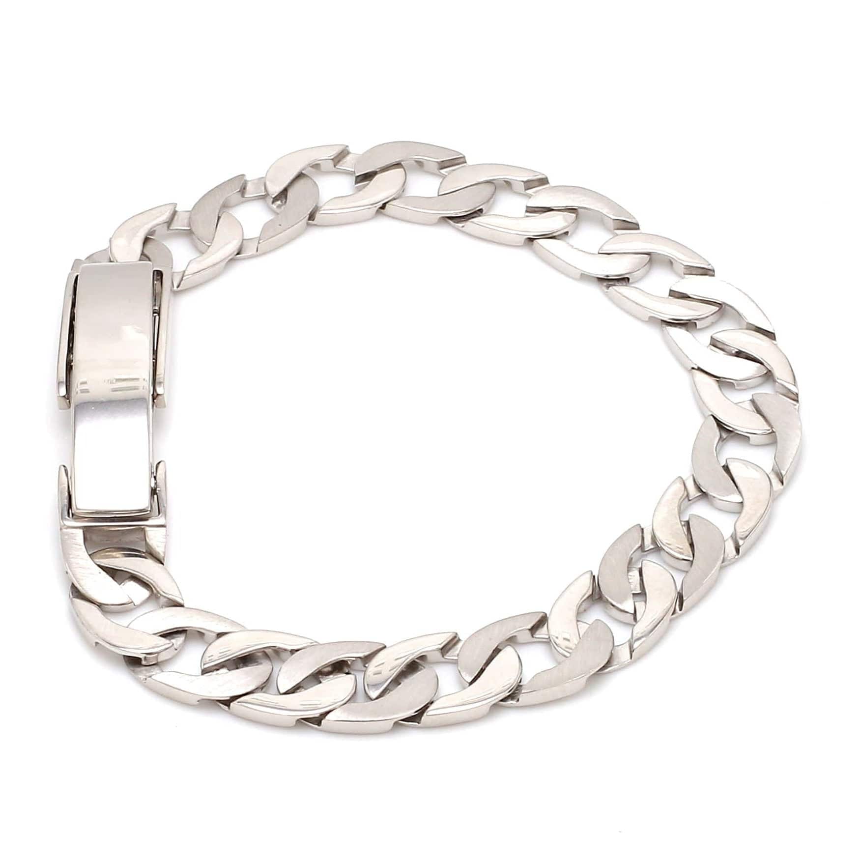 Jewelove™ Bangles & Bracelets Men of Platinum | Heavy Platinum Bracelet with Unique Diamond Studded Lock JL PTB 651