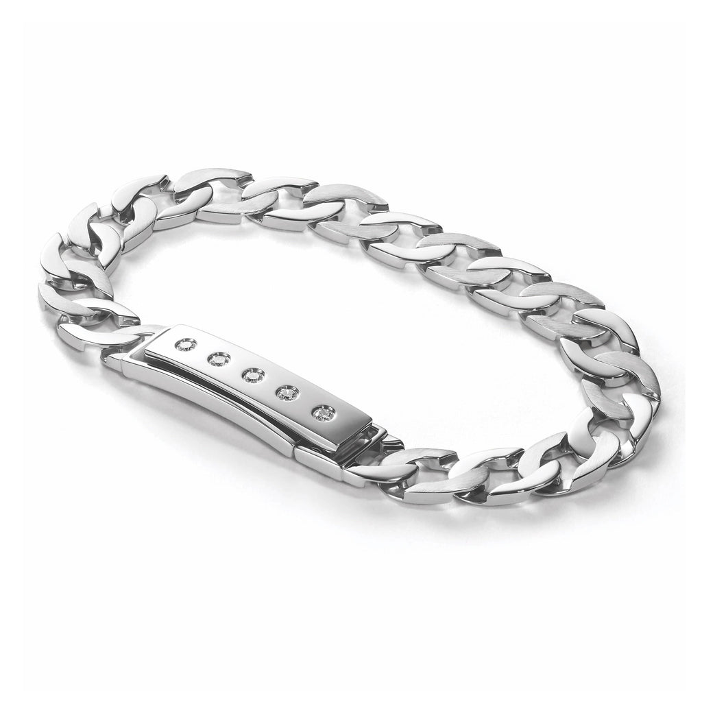 Jewelove™ Bangles & Bracelets Men of Platinum | Heavy Platinum Bracelet with Unique Diamond Studded Lock JL PTB 651