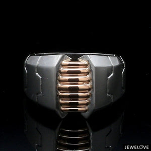 Jewelove™ Rings Men's Band only Men of Platinum | Heavy Platinum Rose Gold Ring for Leaders JL PT 685R