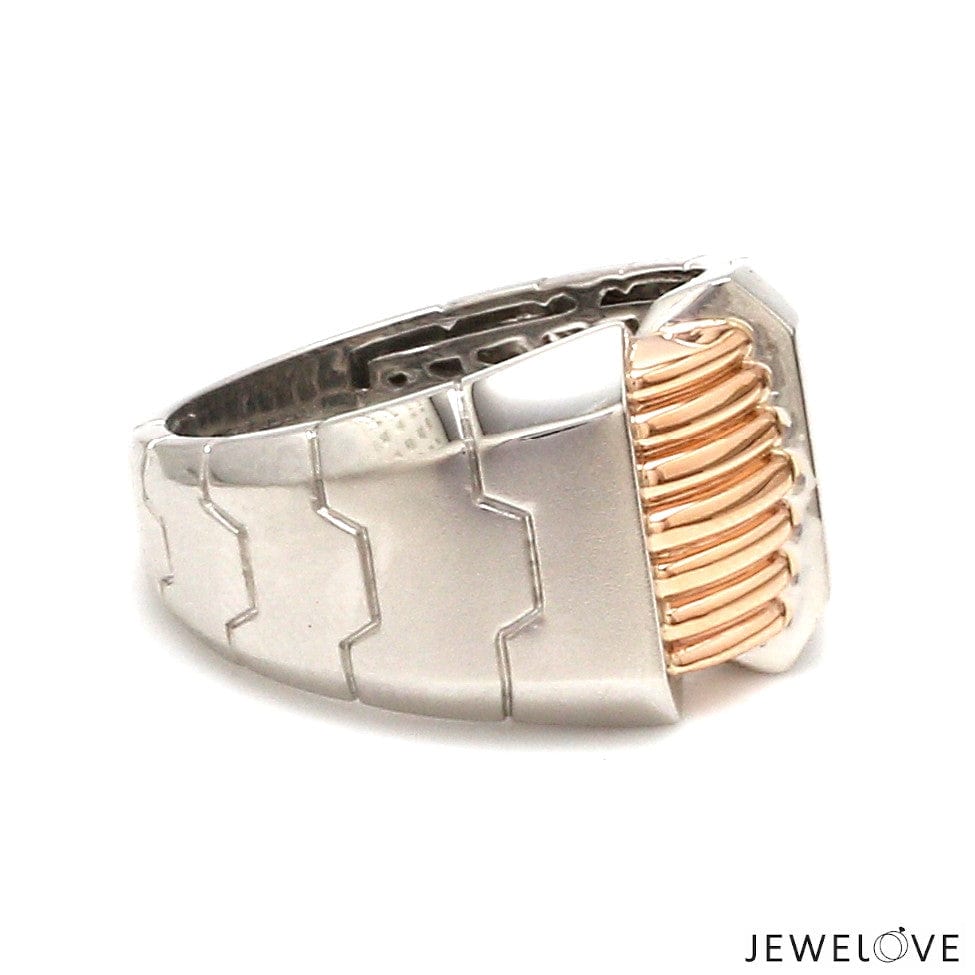 Jewelove™ Rings Men's Band only Men of Platinum | Heavy Platinum Rose Gold Ring for Leaders JL PT 685R