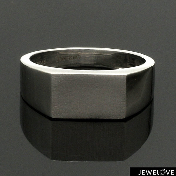 Jewelove™ Rings Men's Band only Men of Platinum | Heavy Platinum Signet Flat Top Ring for Men JL PT 1056