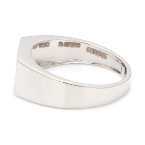 Jewelove™ Rings Men's Band only Men of Platinum | Heavy Platinum Signet Flat Top Ring for Men JL PT 1056