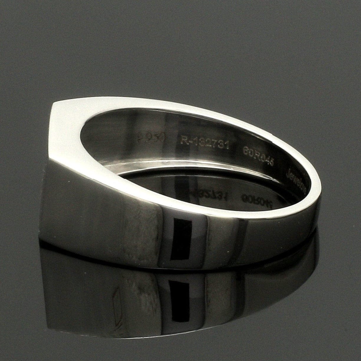 Jewelove™ Rings Men's Band only Men of Platinum | Heavy Platinum Signet Flat Top Ring for Men JL PT 1056