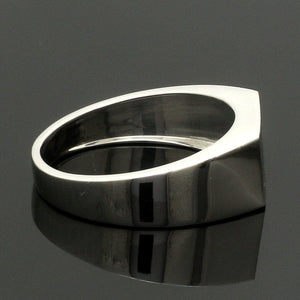 Jewelove™ Rings Men's Band only Men of Platinum | Heavy Platinum Signet Flat Top Ring for Men JL PT 1056