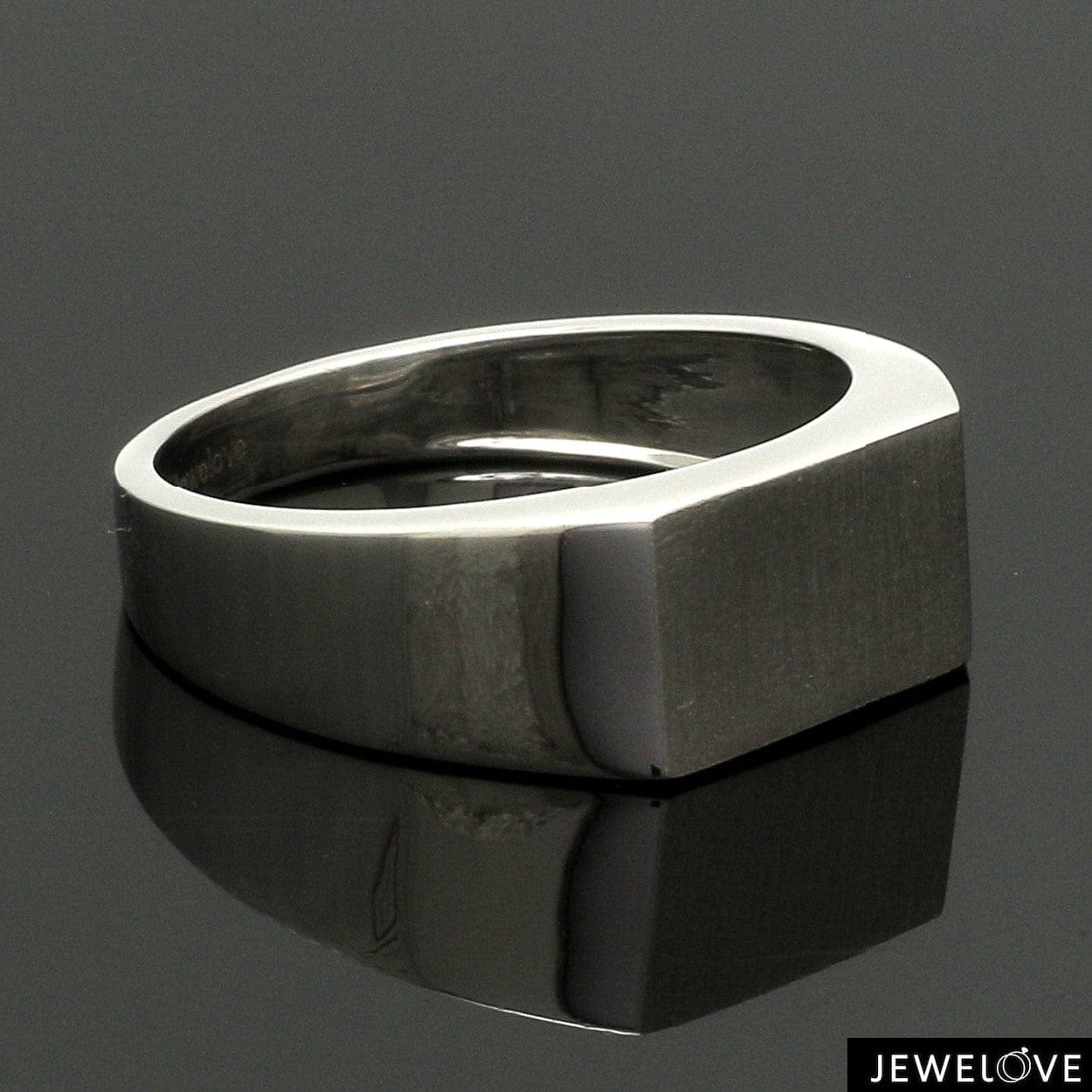 Jewelove™ Rings Men's Band only Men of Platinum | Heavy Platinum Signet Flat Top Ring for Men JL PT 1056