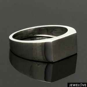 Jewelove™ Rings Men's Band only Men of Platinum | Heavy Platinum Signet Flat Top Ring for Men JL PT 1056