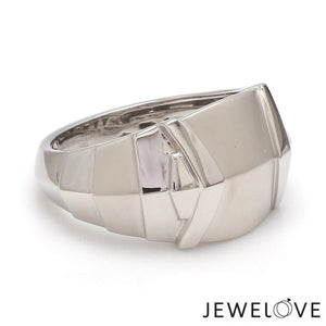 Jewelove™ Rings Men's Band only Men of Platinum | Heavy Samurai Platinum Ring JL PT 687