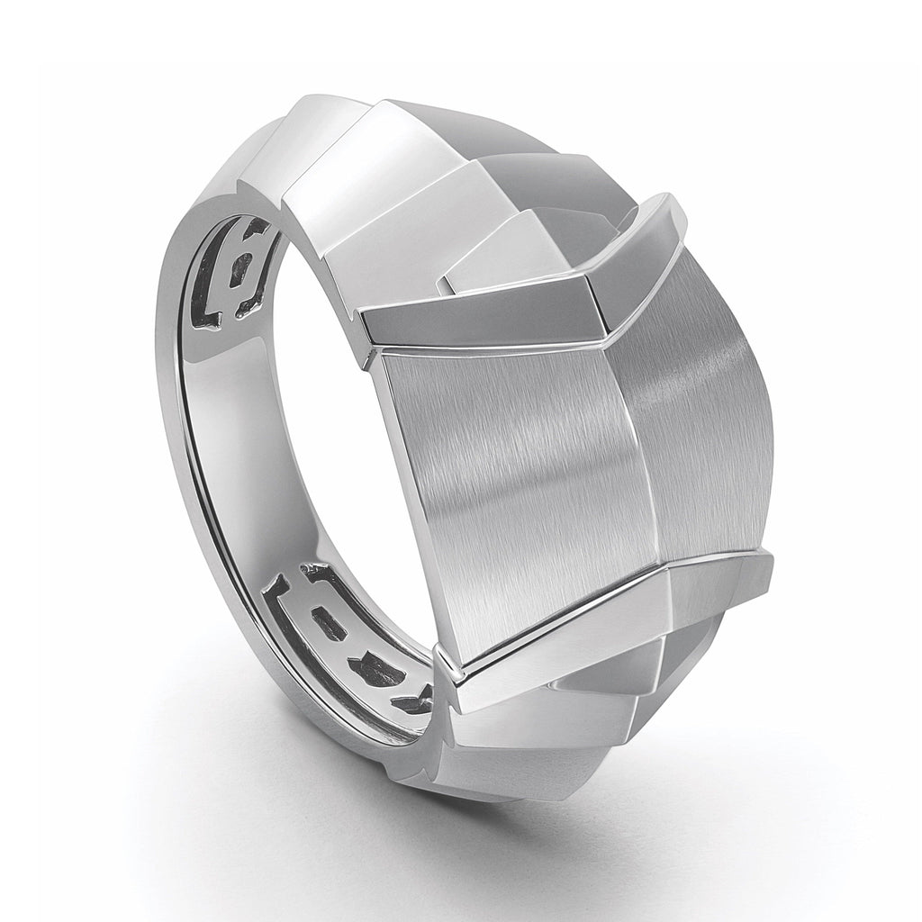 Jewelove™ Rings Men's Band only Men of Platinum | Heavy Samurai Platinum Ring JL PT 687