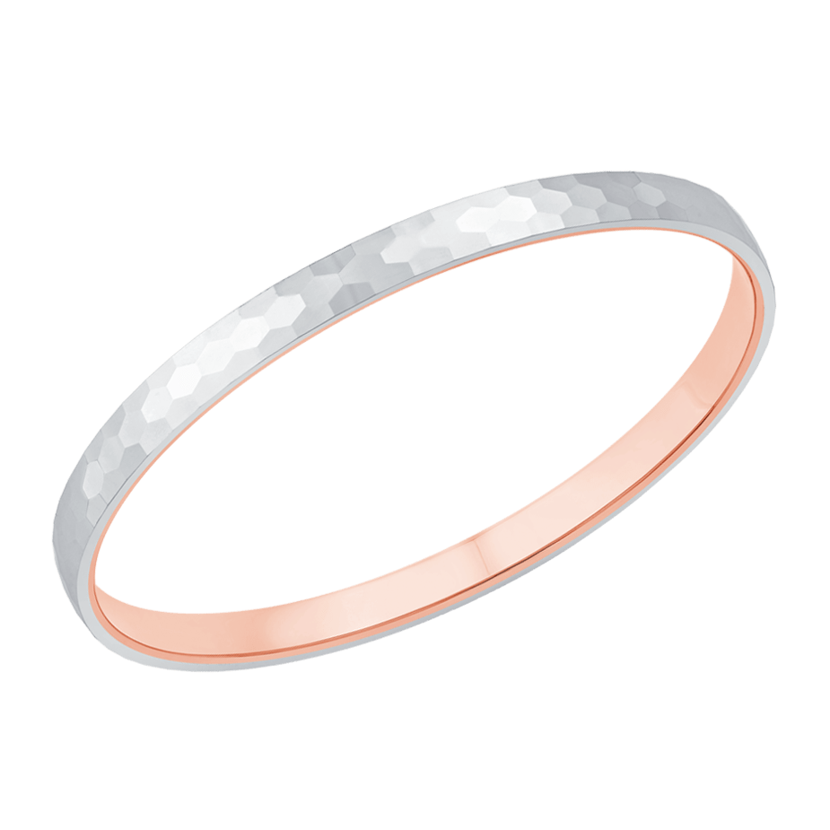 Jewelove™ Bangles & Bracelets Men of Platinum | Kada with Rose Gold Base & Hammered Finish for Men JL PTB 01983