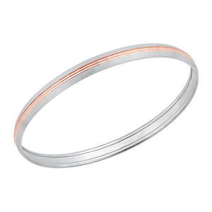 Jewelove™ Bangles & Bracelets Men of Platinum | Kada with Rose Gold for Men JL PTB 0003