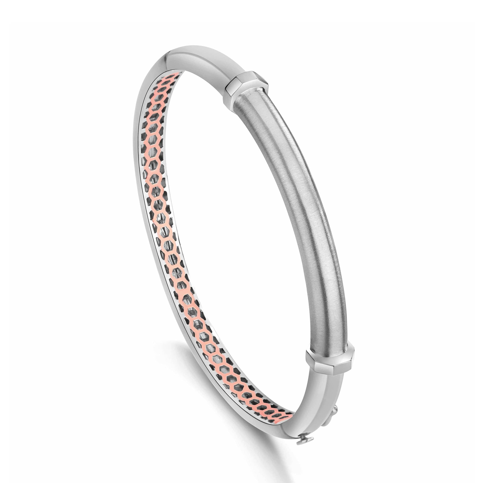 Jewelove™ Bangles & Bracelets Men of Platinum | Kada with Rose Gold Jali for Men JL PTB 735