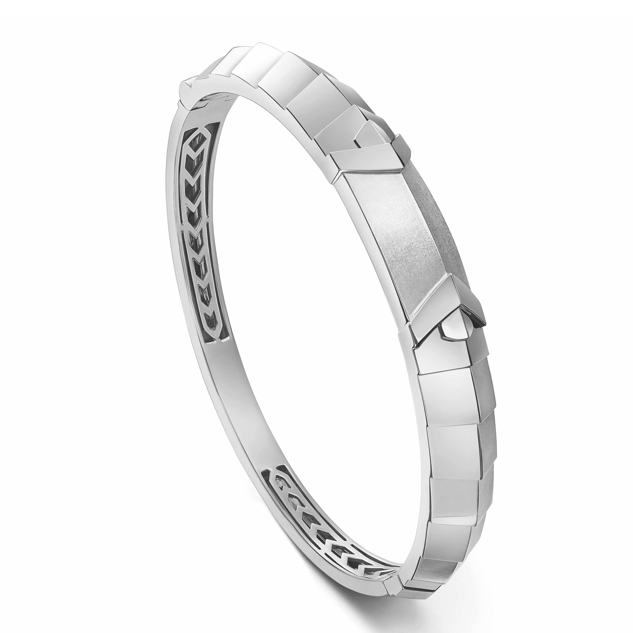 Jewelove™ Bangles & Bracelets Men of Platinum | Openable Samurai Platinum Kada JL PTB 653