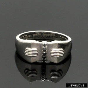 Jewelove™ Rings Men's Band only Men of Platinum | Platinum Black Diamond Ring for Men JL PT 1355-A