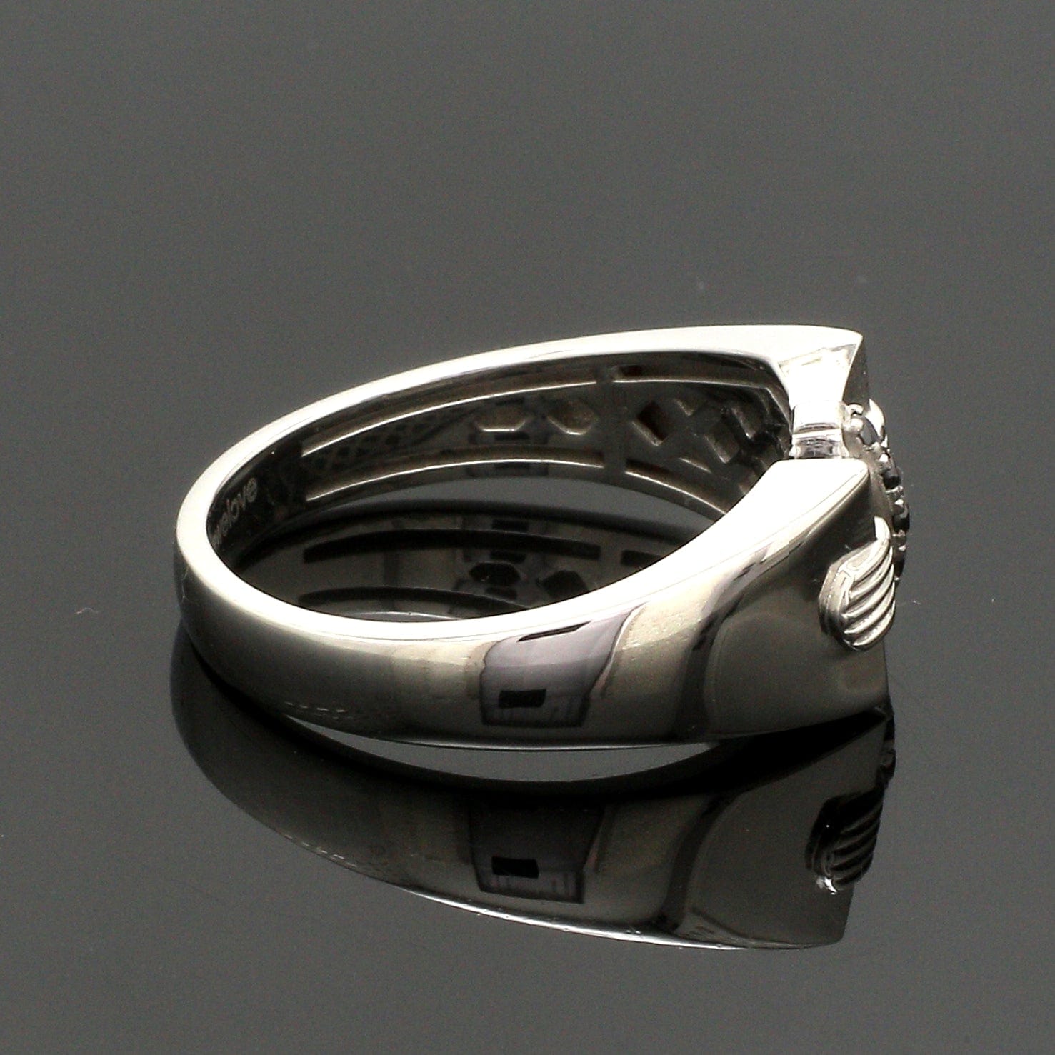 Jewelove™ Rings Men's Band only Men of Platinum | Platinum Black Diamond Ring for Men JL PT 1355-A