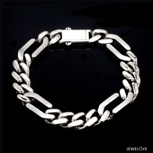 Jewelove™ Bangles & Bracelets Men of Platinum | Platinum Bracelet with Brush Finish & Hi-Polish for Men JL PTB 1253