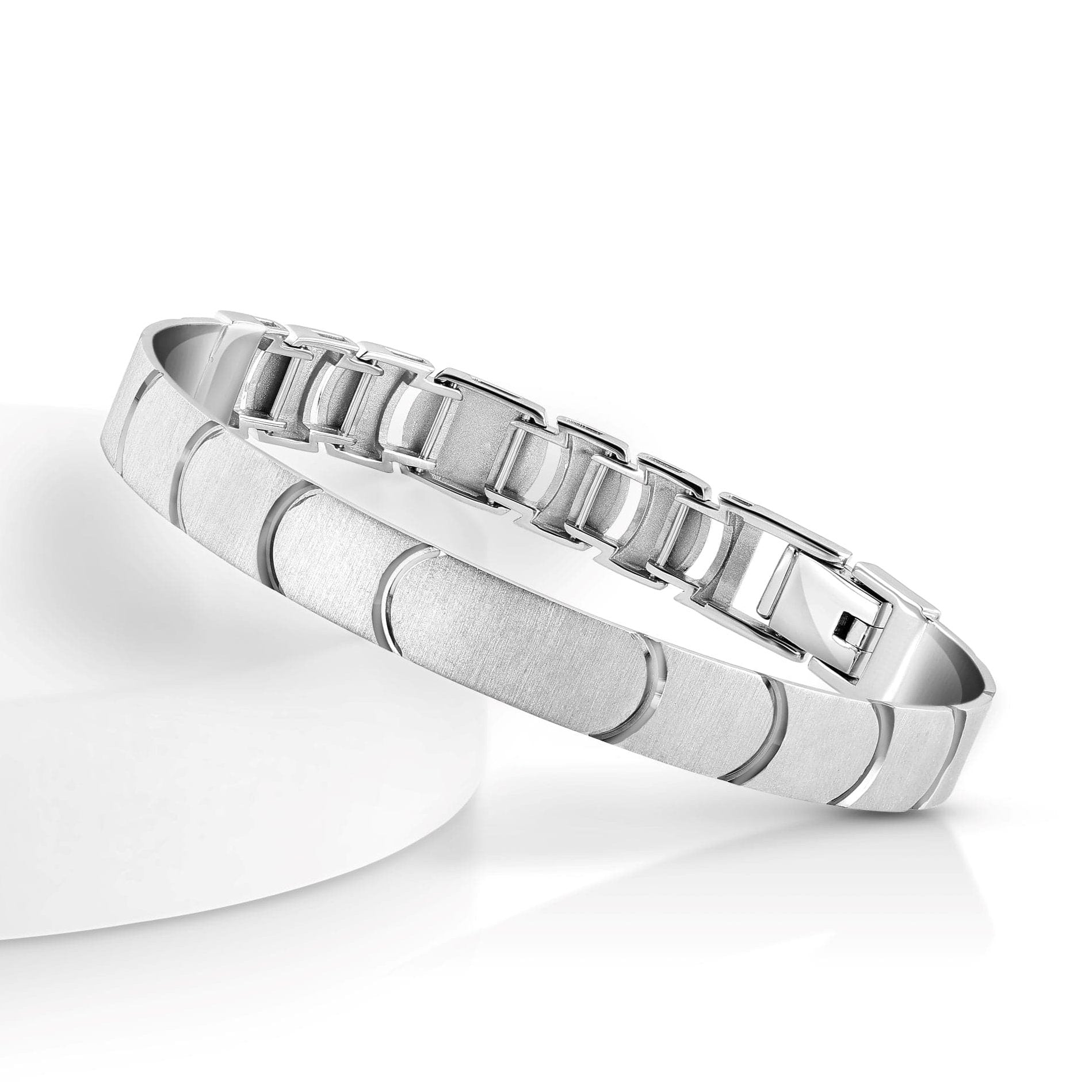 Jewelove™ Bangles & Bracelets Men of Platinum | Platinum Bracelet with Matte Finish for Men JL PTB 2000