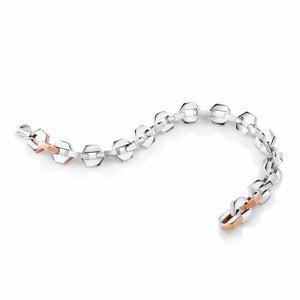 Jewelove™ Bangles & Bracelets Platinum | Designer Platinum Bracelet with Rose Gold for Men JL PTB 1190