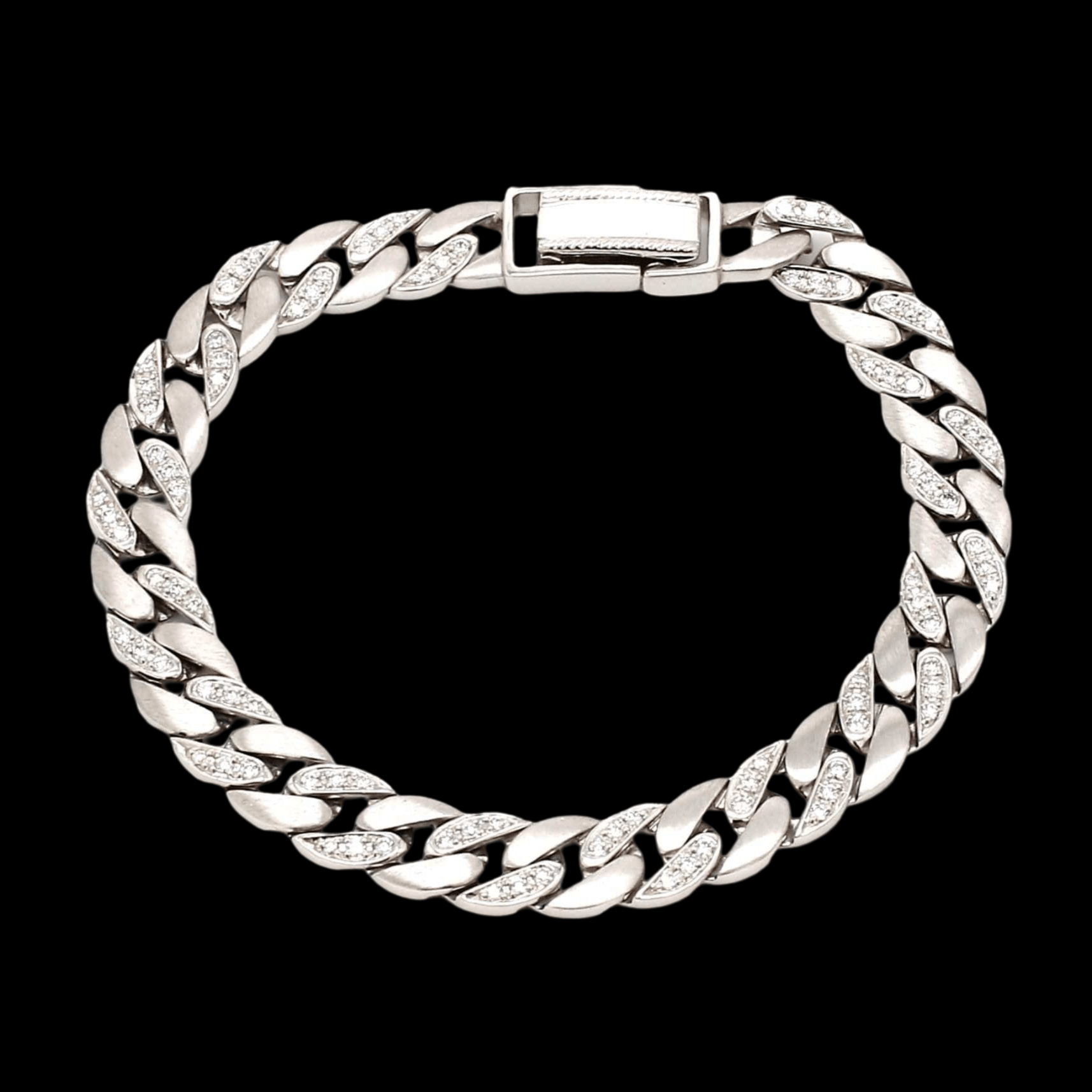 Jewelove™ Bangles & Bracelets Men of Platinum | Platinum Diamond Cuban Bracelet JL PTB 1099