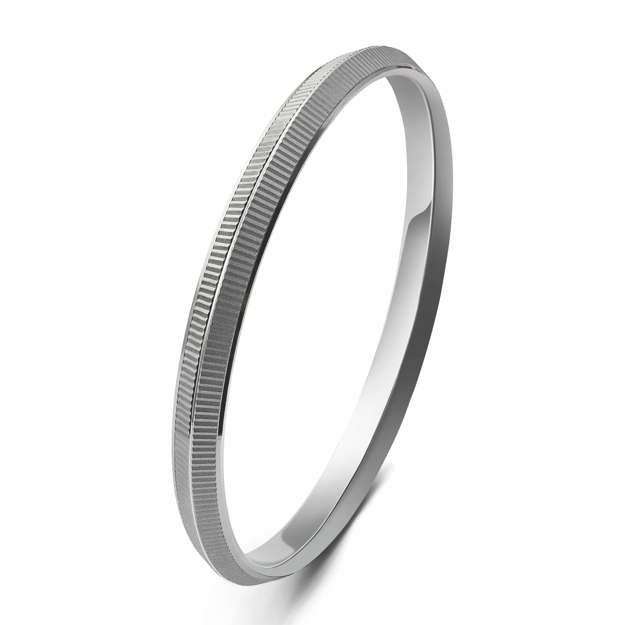 Jewelove™ Bangles & Bracelets Men of Platinum | Platinum Kada with Stripes JL PTB 652