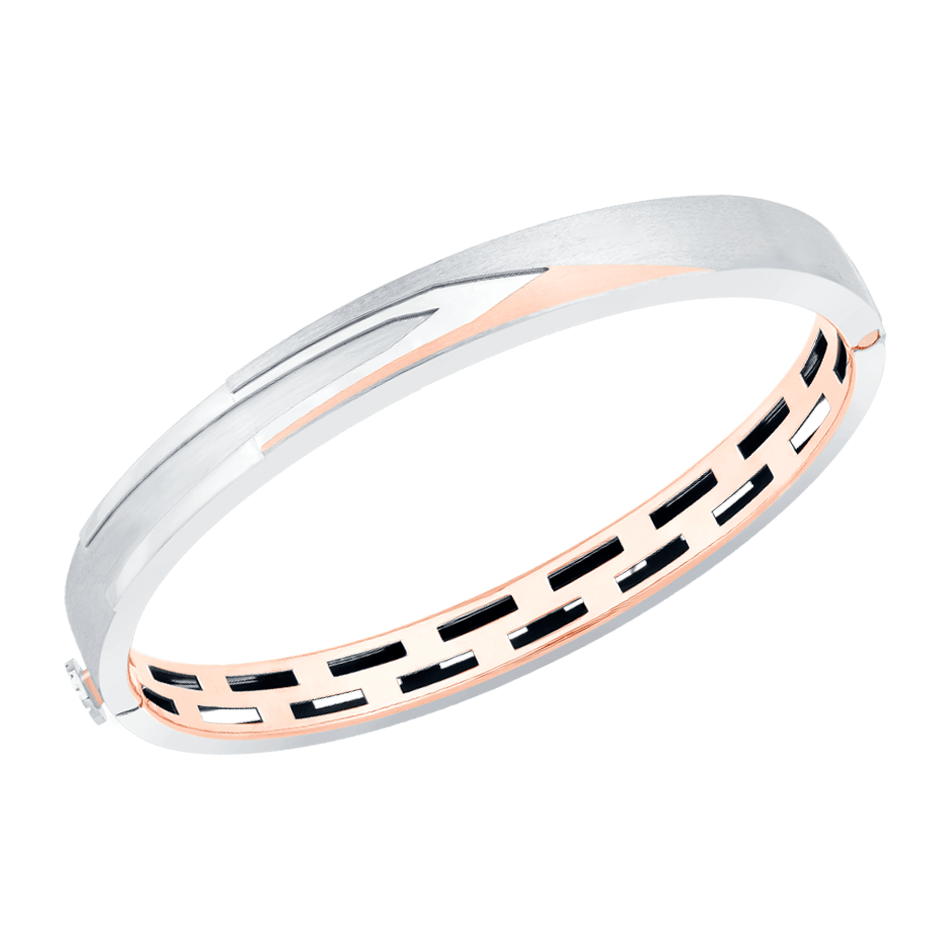 Jewelove™ Bangles & Bracelets Men of Platinum | Platinum & Rose Gold Bracelet for Men JL PTB 805