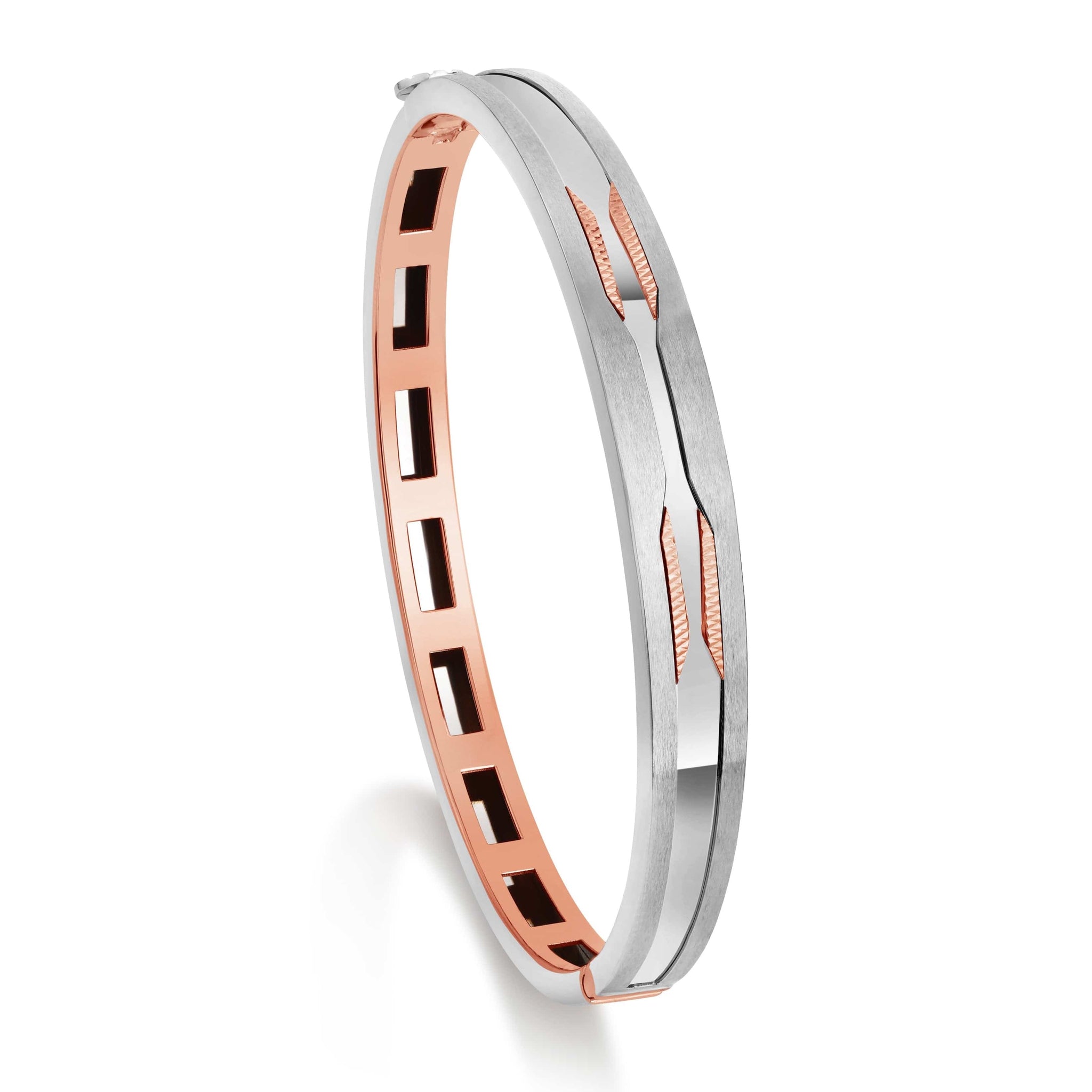 Jewelove™ Bangles & Bracelets Men of Platinum | Platinum & Rose Gold Bracelet for Men JL PTB 807