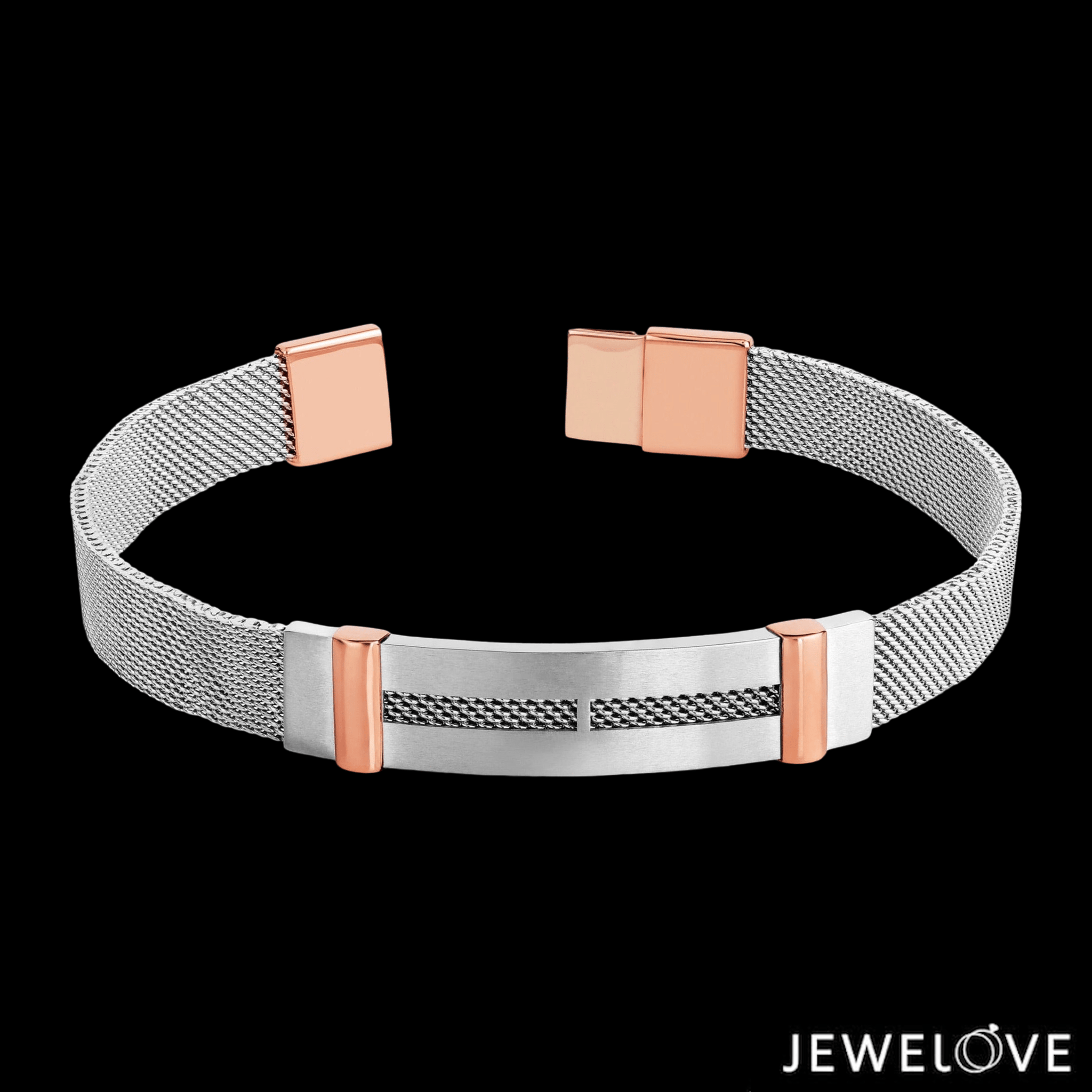 Jewelove™ Bangles & Bracelets Men of Platinum| Platinum & Rose Gold Bracelet for Men JL PTB 813