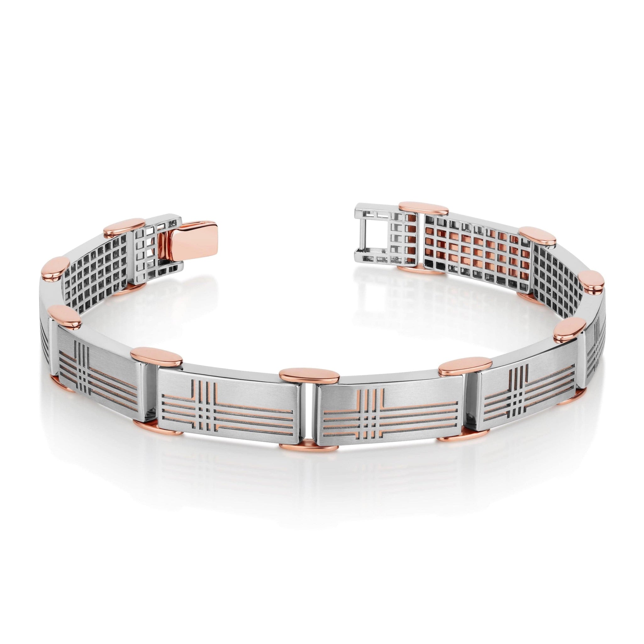 Jewelove™ Bangles & Bracelets Men of Platinum | Platinum & Rose Gold Bracelet for Men JL PTB 815