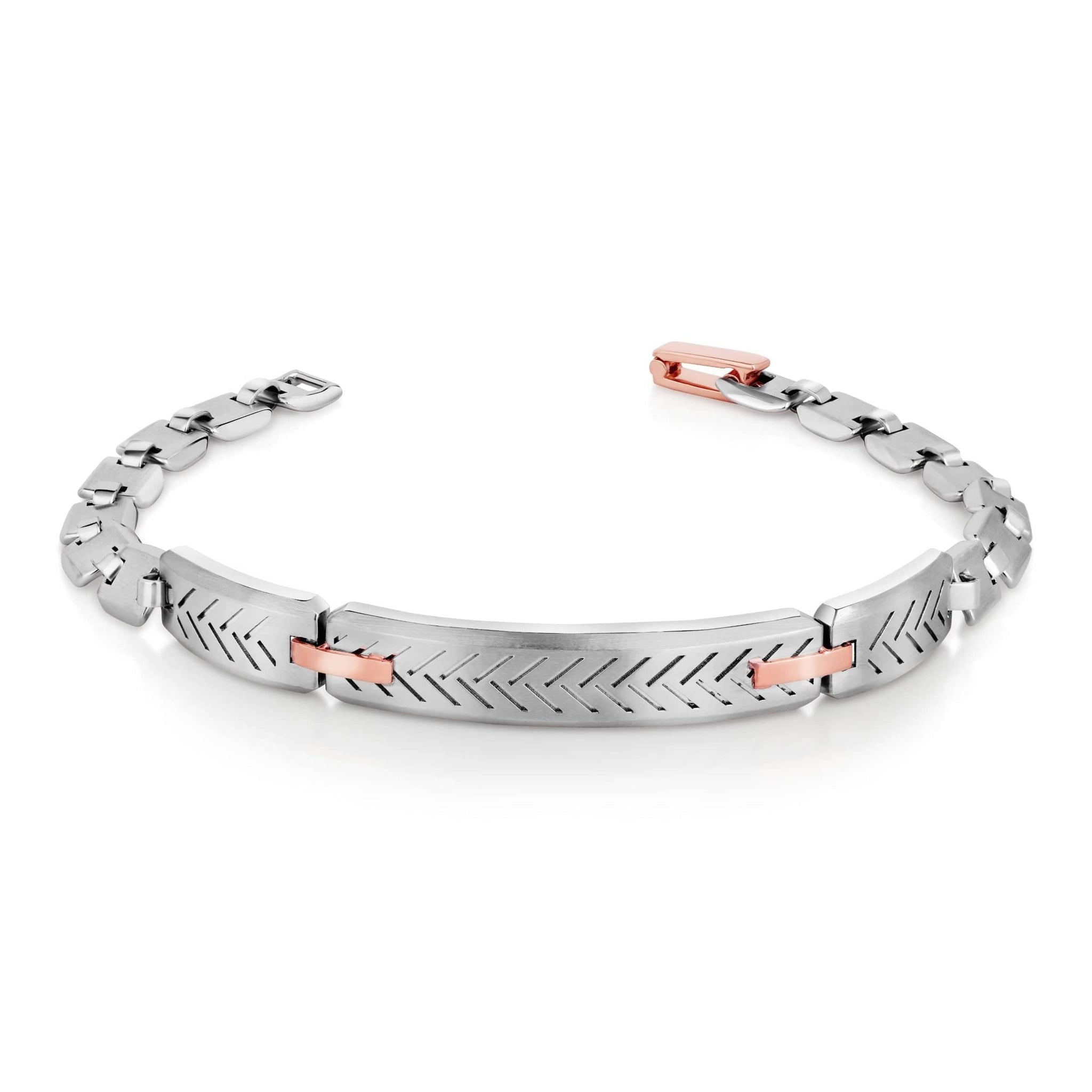 Jewelove™ Bangles & Bracelets Men of Platinum| Platinum & Rose Gold Bracelet for Men JL PTB 816