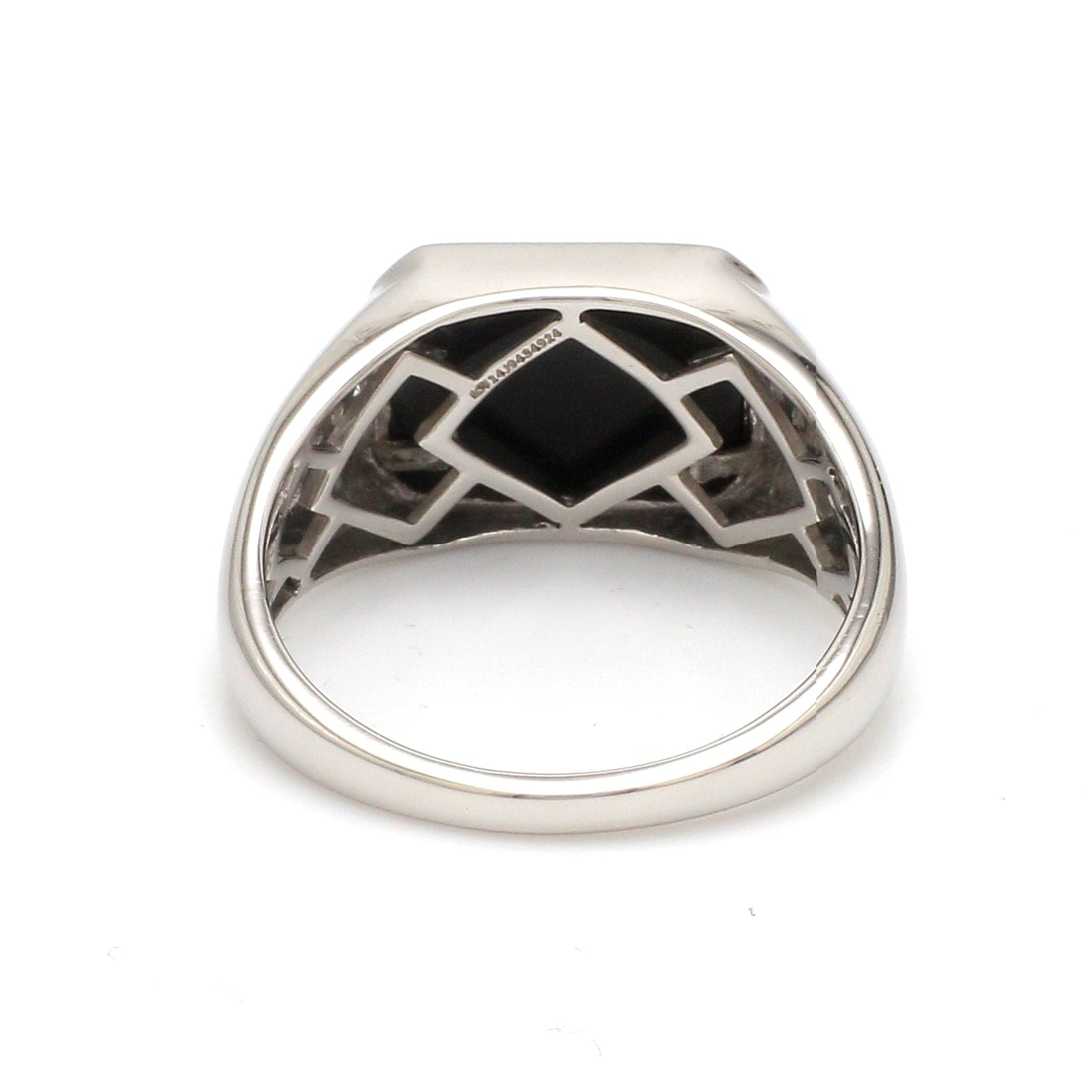 Jewelove™ Rings Men of Platinum | Rectangle Black Enamel with Diamond Ring for Men JL PT 1360