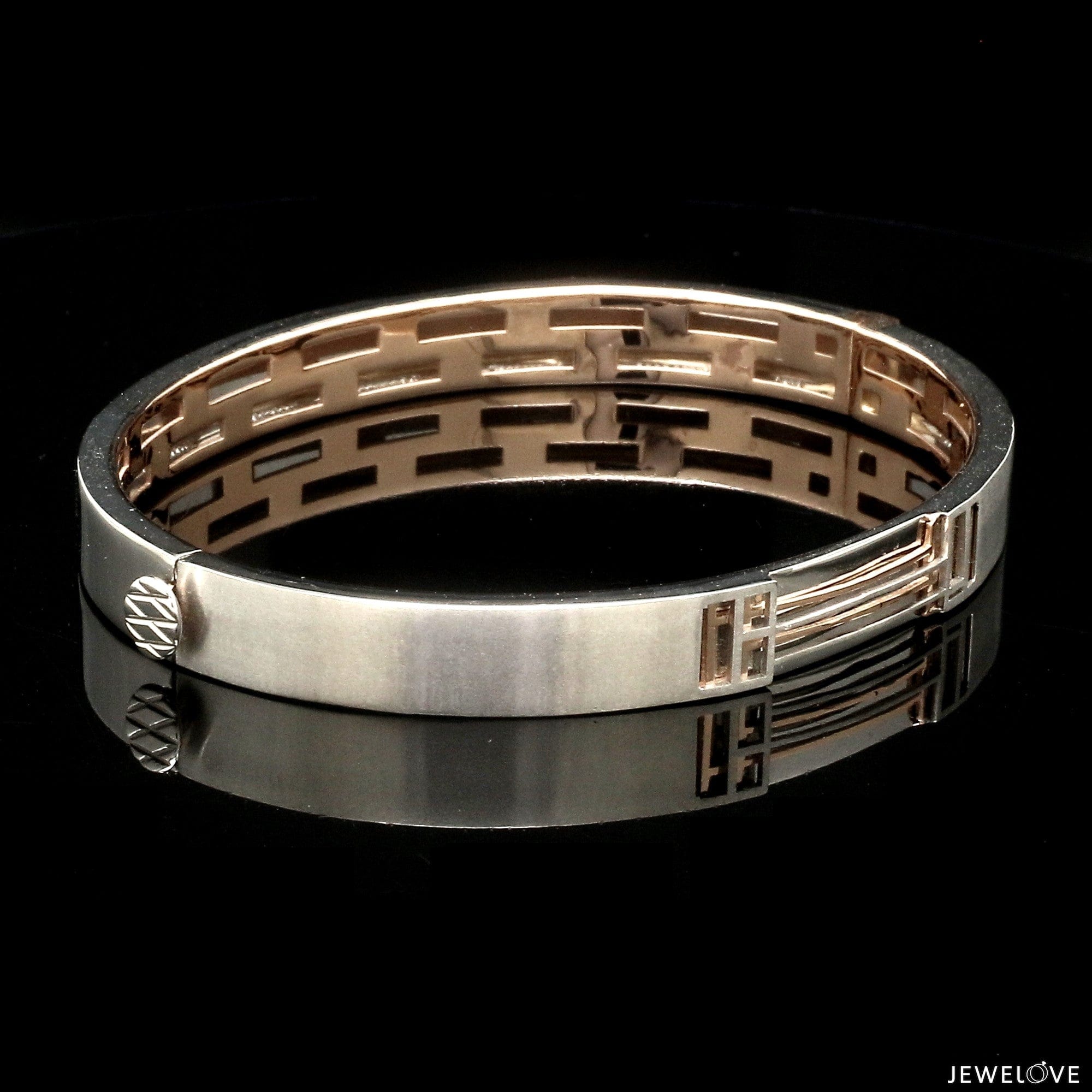 Jewelove™ Bangles & Bracelets Men of Platinum | Rose Gold Bracelet for Men JL PTB 1203