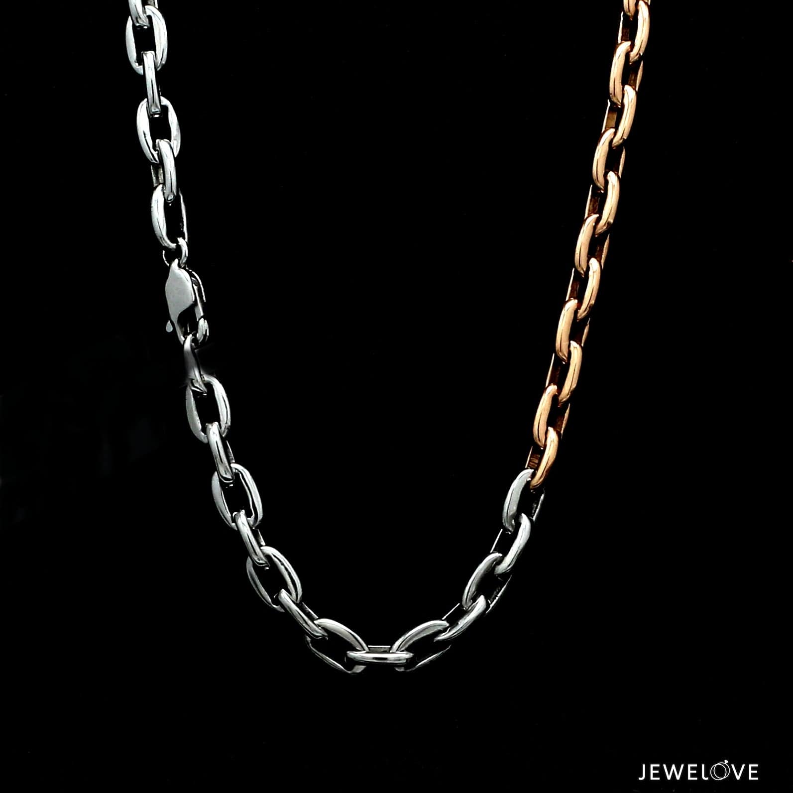 Jewelove™ Chains Men of Platinum | Rose Gold Cable Links Heavy Chain for Men JL PT CH 1275