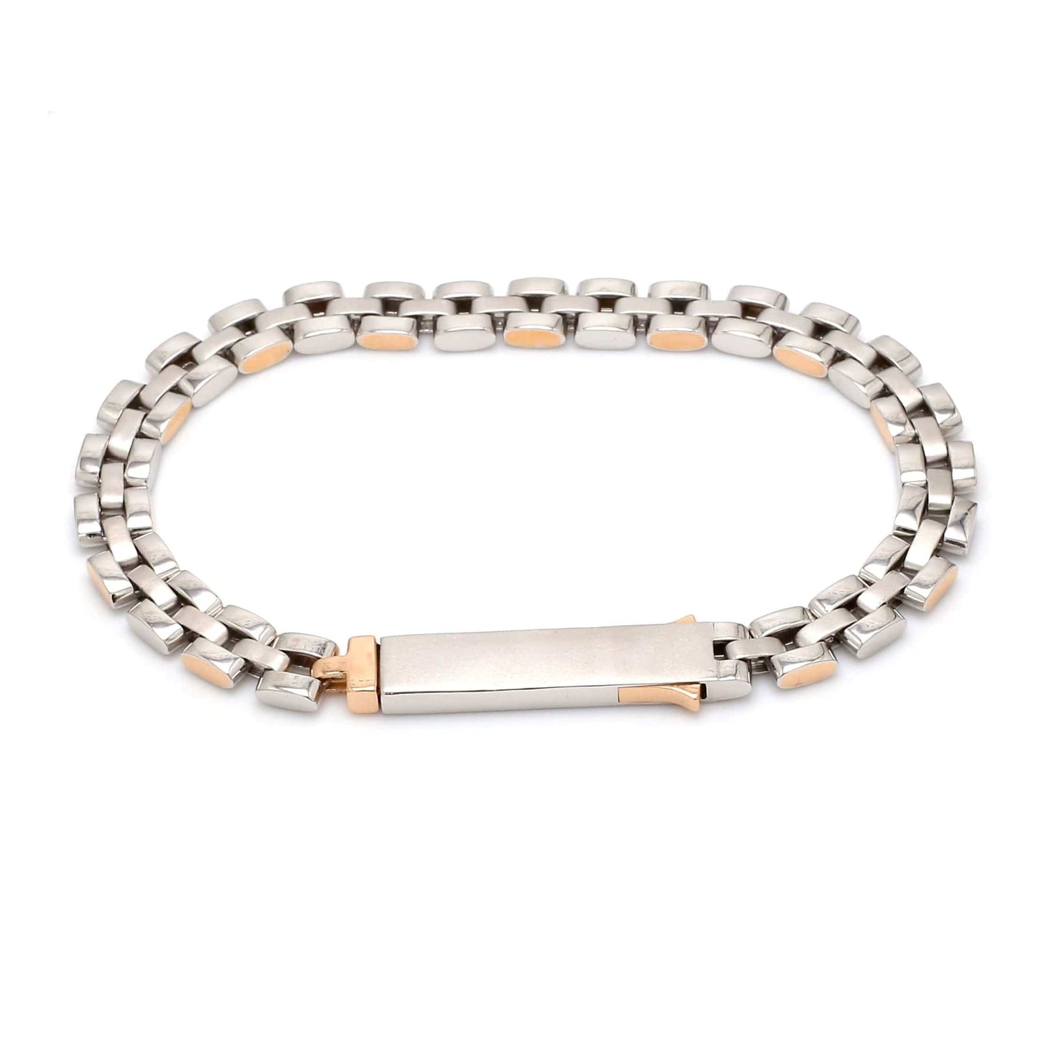 Jewelove™ Bangles & Bracelets Men of Platinum | Rose Gold Fusion Bracelet for Men JL PTB 650