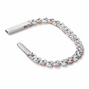 Jewelove™ Bangles & Bracelets Men of Platinum | Rose Gold Fusion Bracelet for Men JL PTB 650