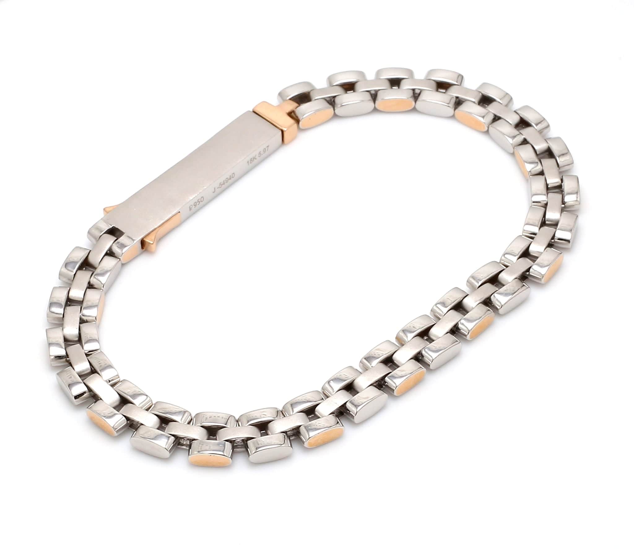 Jewelove™ Bangles & Bracelets Men of Platinum | Rose Gold Fusion Bracelet for Men JL PTB 650