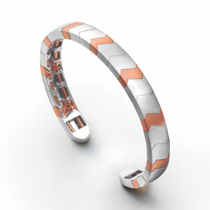 Jewelove™ Bangles & Bracelets Men of Platinum | Rose Gold Fusion Cuff Bracelet for Men JL PTB 649