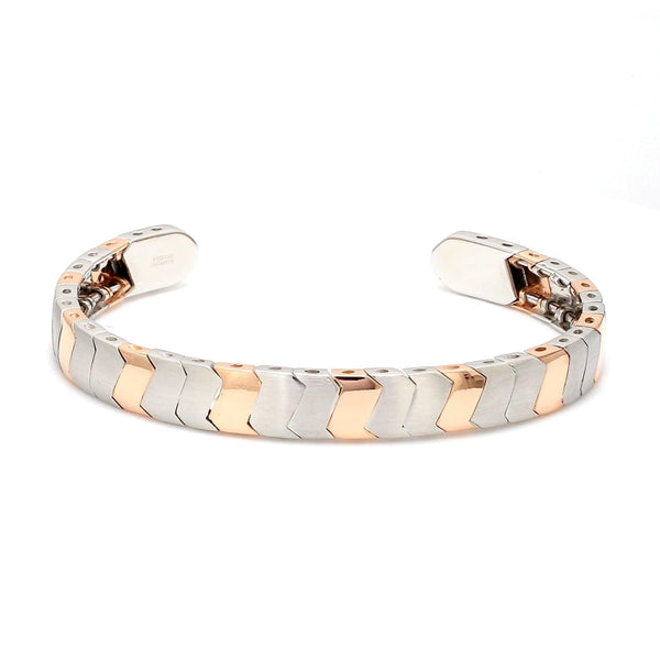 Jewelove™ Bangles & Bracelets Men of Platinum | Rose Gold Fusion Cuff Bracelet for Men JL PTB 649