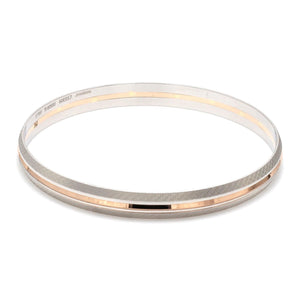 Jewelove™ Bangles & Bracelets Men of Platinum | Rose Gold Fusion Kada with Unique Texture for Men JL PTB 737