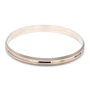 Jewelove™ Bangles & Bracelets Men of Platinum | Rose Gold Fusion Kada with Unique Texture for Men JL PTB 737