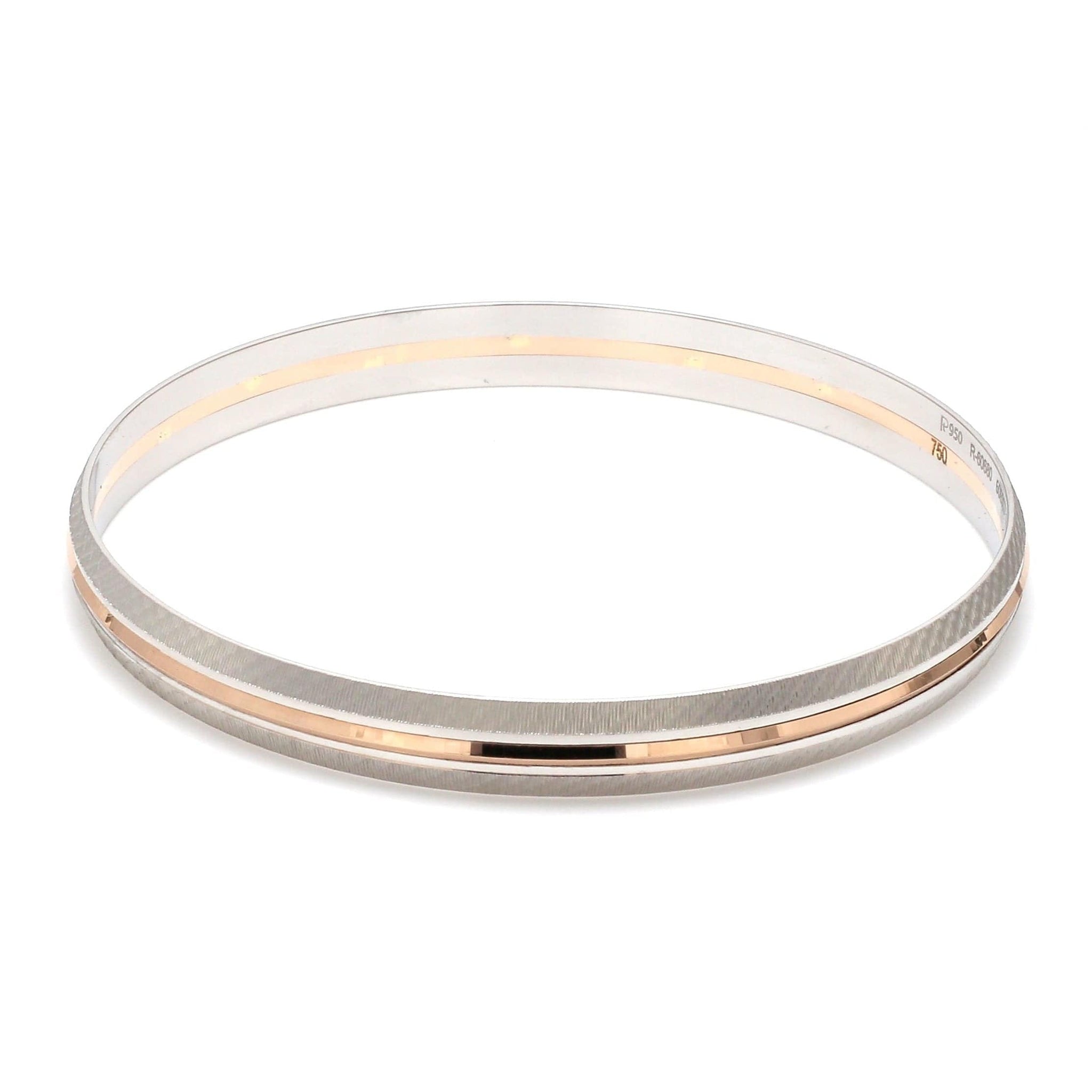 Jewelove™ Bangles & Bracelets Men of Platinum | Rose Gold Fusion Kada with Unique Texture for Men JL PTB 737